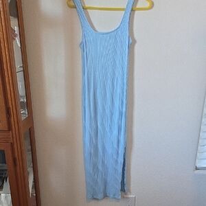 SHEIN Light Blue Ribbed Maxi Dress